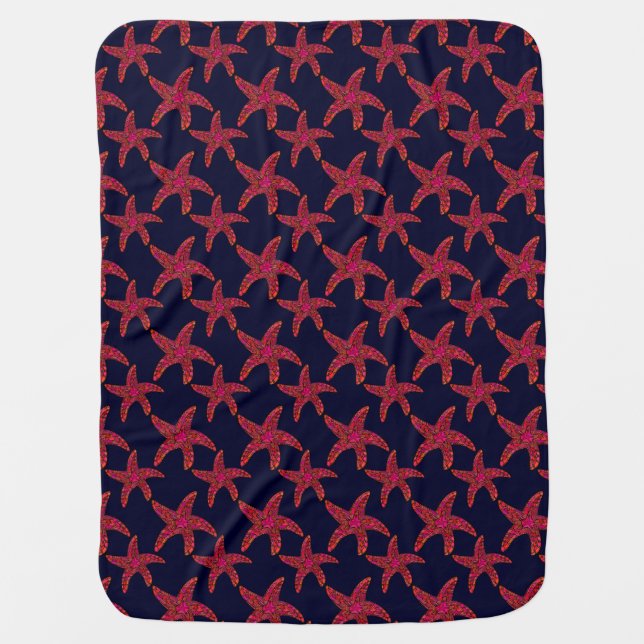 Starfish Style Pattern Receiving Blanket (Front)