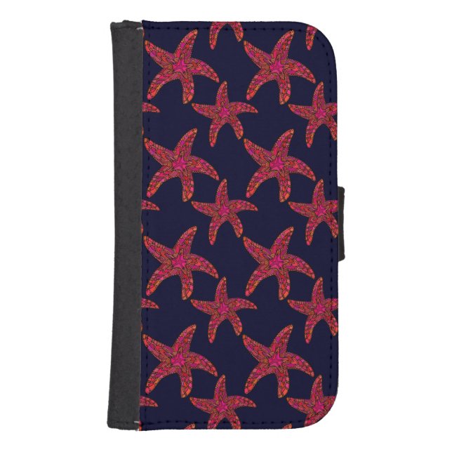 Starfish Style Pattern Samsung Galaxy Wallet Case (Front)