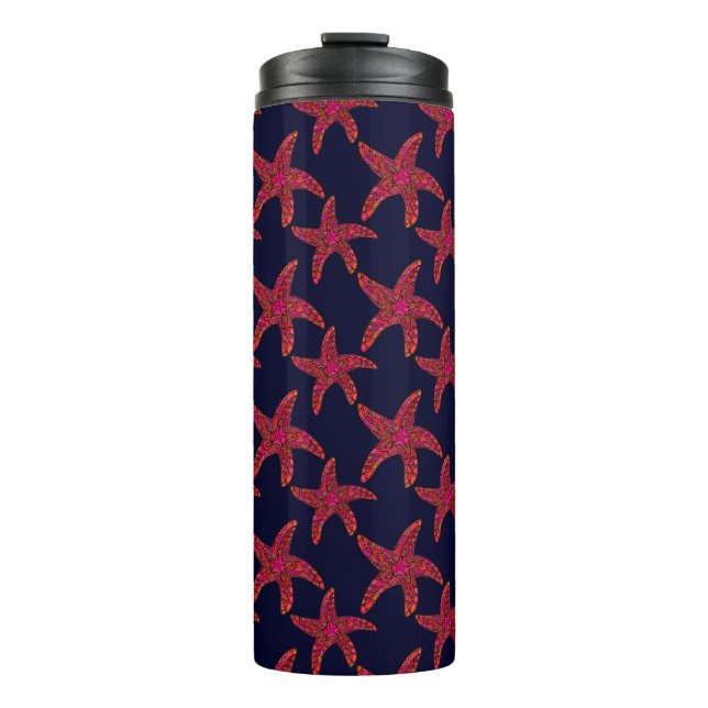Starfish Style Pattern Thermal Tumbler (Front)