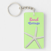 Starfish Summer Beach Cottage Key Ring