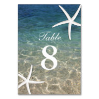 Starfish Summer Beach Wedding Table Numbers
