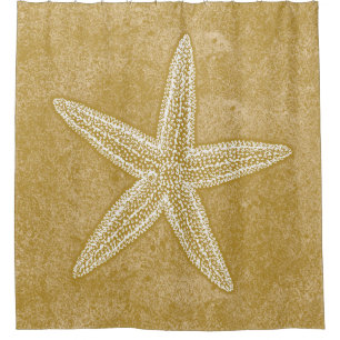 Starfish Tan Sand Shower Curtain
