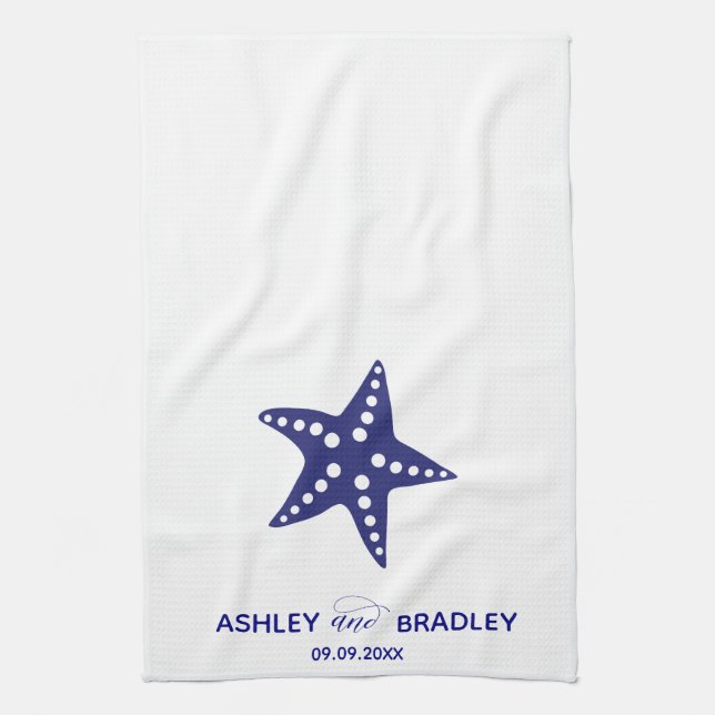 Starfish Tea Towel, Kitchen Towel for Wedding Gift (Vertical)