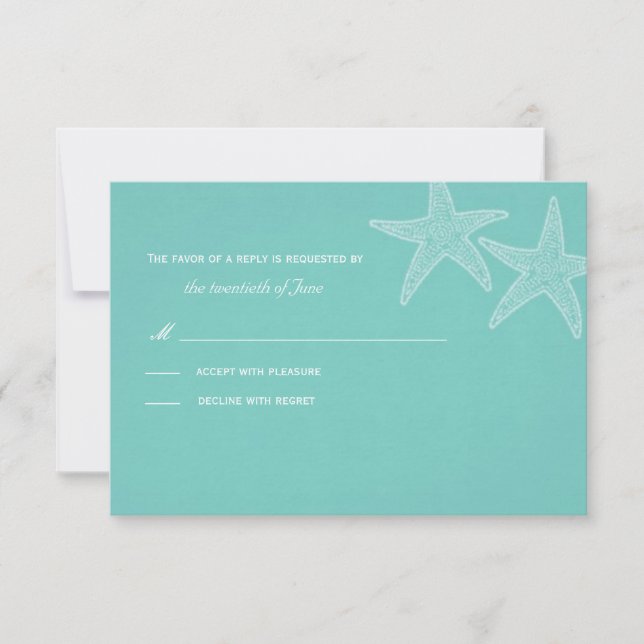Starfish Teal RSVP Card (Front)