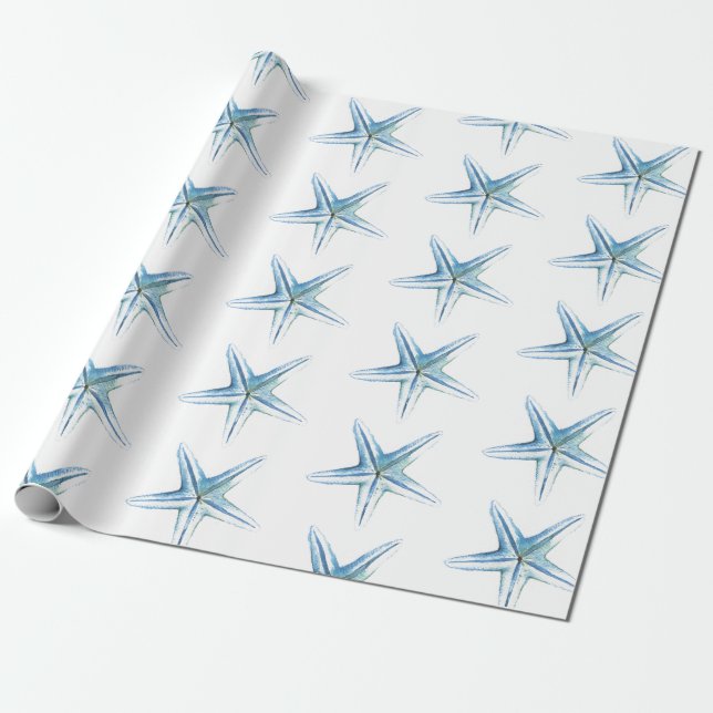 Starfish Themed Wrapping Paper (Unrolled)