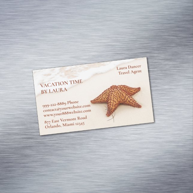 Starfish Travel Agency Business Card Magnet (In Situ)