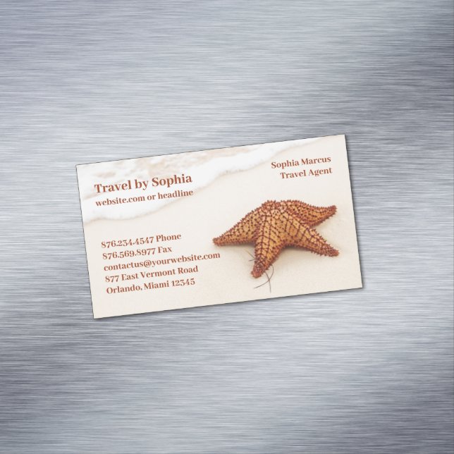 Starfish Travel Agency Business Card Magnet (In Situ)