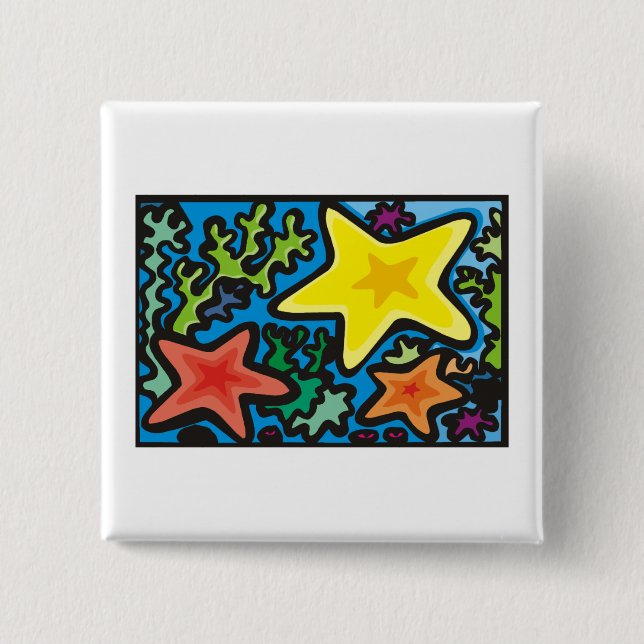 Starfish Trio Pinback Button (Front)