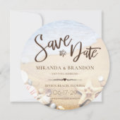 Starfish Tropical Beach Wedding Save the Date Card (Front)