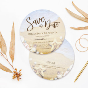 Starfish Tropical Beach Wedding Save the Date Card