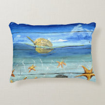 Starfish Tropical Designer Accent Pillow 16" x 12"