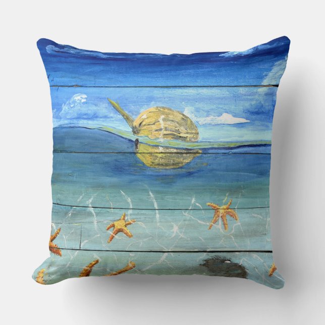 Starfish Tropical Designer Throw Pillow 20" x 20" (Front)
