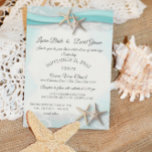 Starfish Tropical Vintage Beach Turquoise Wedding Invitation at Zazzle