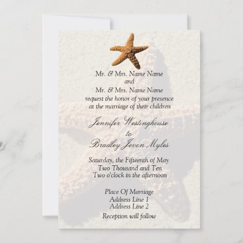 Starfish Tropical Wedding Invitations