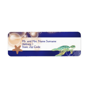 Starfish turtle wedding PERSONALIZE Label