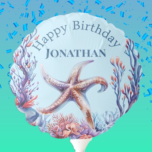 Starfish Under the Sea Personalized Birthday Balloon