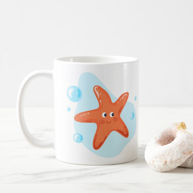 Starfish. Underwater world. Ocean life​  Coffee Mug (With Donut)