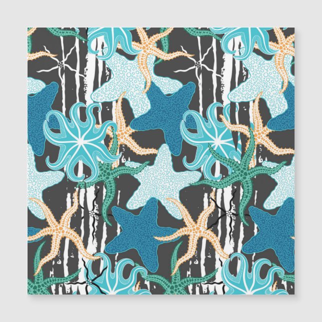 Starfish Vintage: Dark Striped Background. (Front)