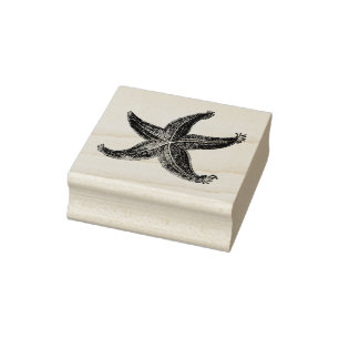 Starfish Vintage Etched Sea Stars Ocean Themed Rubber Stamp