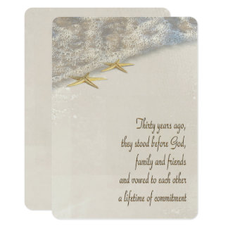 Starfish Vow Renewal for 30th Anniversary Card