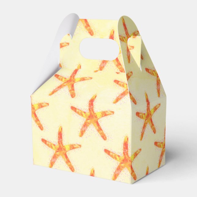 Starfish Watercolor Art Pattern Favor Boxes (Front Side)