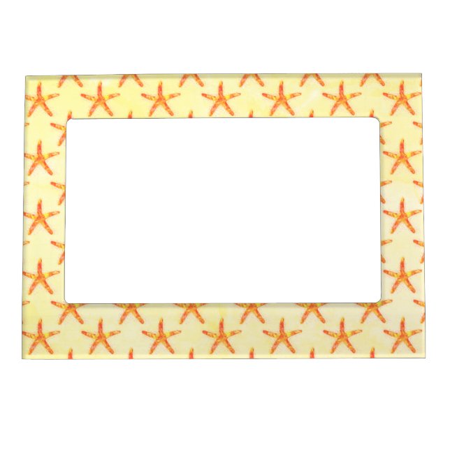 Starfish Watercolor Art Pattern Magnetic Frame (Front)