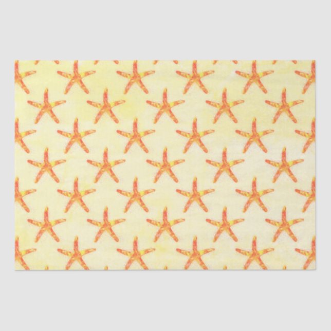 Starfish Watercolor Art Pattern Tissue Paper (Front)