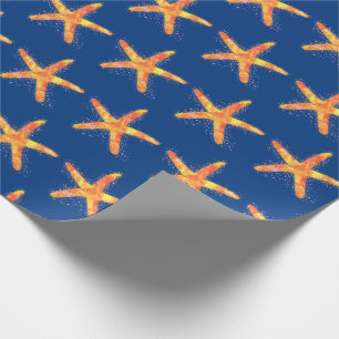 Starfish Watercolor Pattern Wrapping Paper