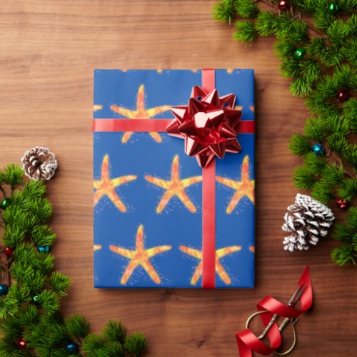 Starfish Watercolor Pattern Wrapping Paper