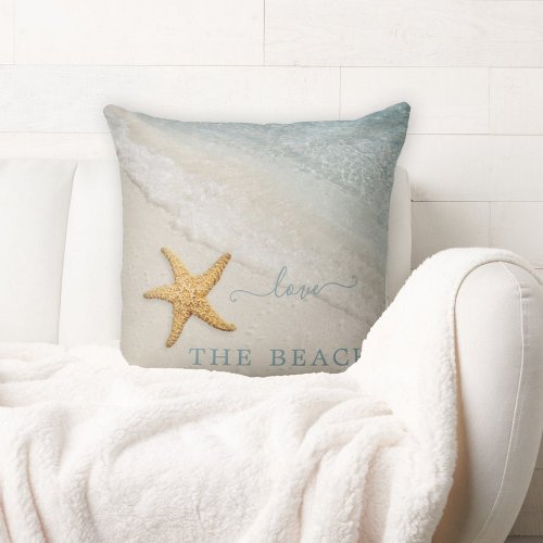 Starfish Waves Beach House Pillow