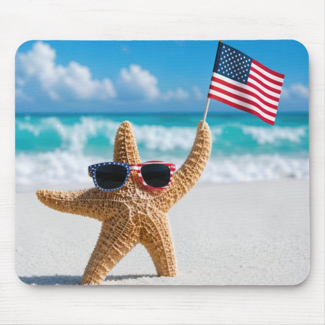 Starfish Waving the American Flag Mouse Pad (Front)