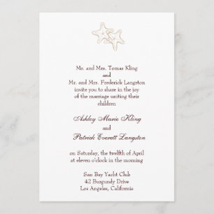 starfish wedding invitation