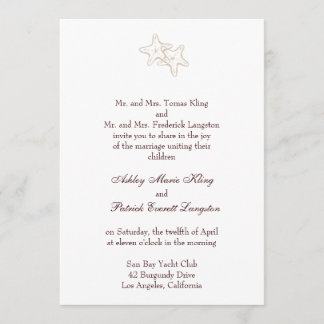 starfish wedding invitation