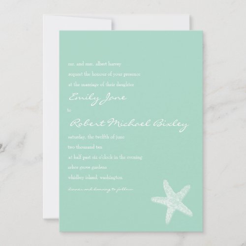 Starfish Wedding Invitation
