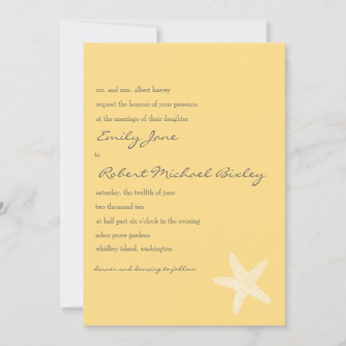 Starfish Wedding Invitation