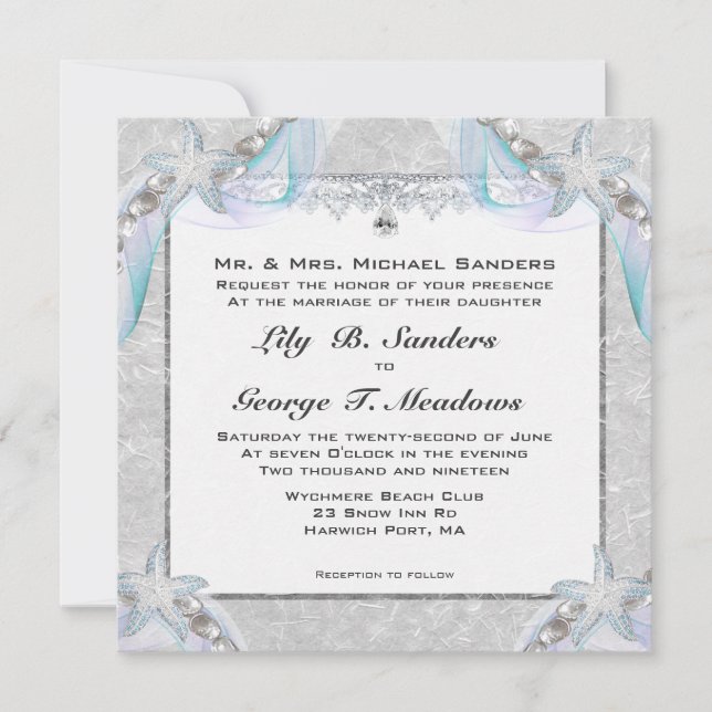 Starfish Wedding Invitation (Front)