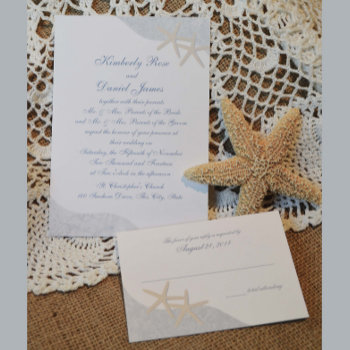 Starfish Wedding Invitation by happygotimes at Zazzle
