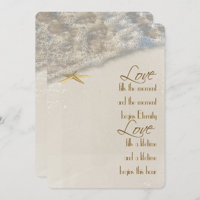 Starfish Wedding Invitation (Front/Back)