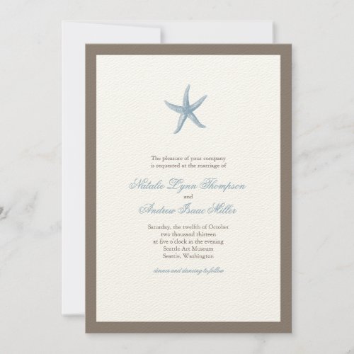 Starfish Wedding Invitation - BLUE