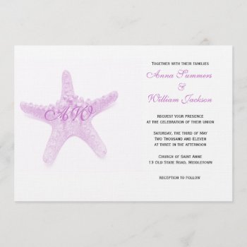 Starfish Wedding Invitation - Pink by oddowl at Zazzle