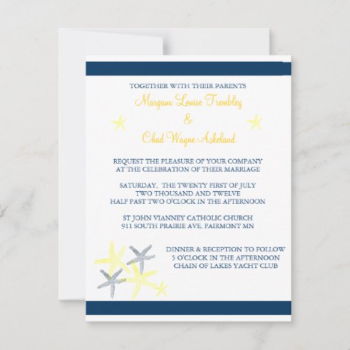 Starfish Wedding Invite