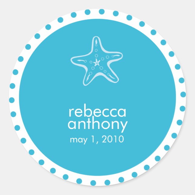 starfish wedding label (Front)