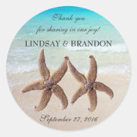 Starfish Wedding Ocean Thank You Favor Labels