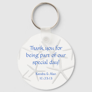 Starfish Wedding Personalized Favors Keychain