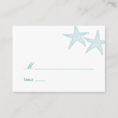 Starfish Wedding Place Card _ Turquoise