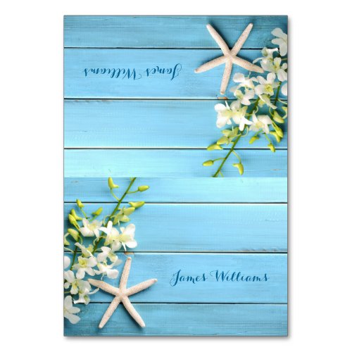 Starfish Wedding Place Cards Table Cards Orchid