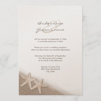 Starfish Wedding Reception Only Invitations