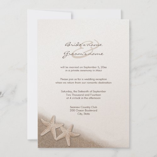 Starfish Wedding Reception Only Invitations