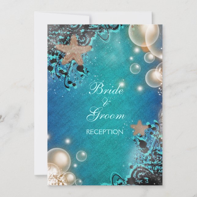 Starfish wedding RECEPTION personalize Invitation (Front)