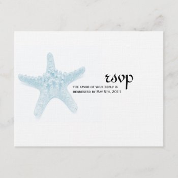 Starfish Wedding Rsvp Card - Blue by oddowl at Zazzle
